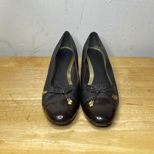 Soft styles brown short heel shoes